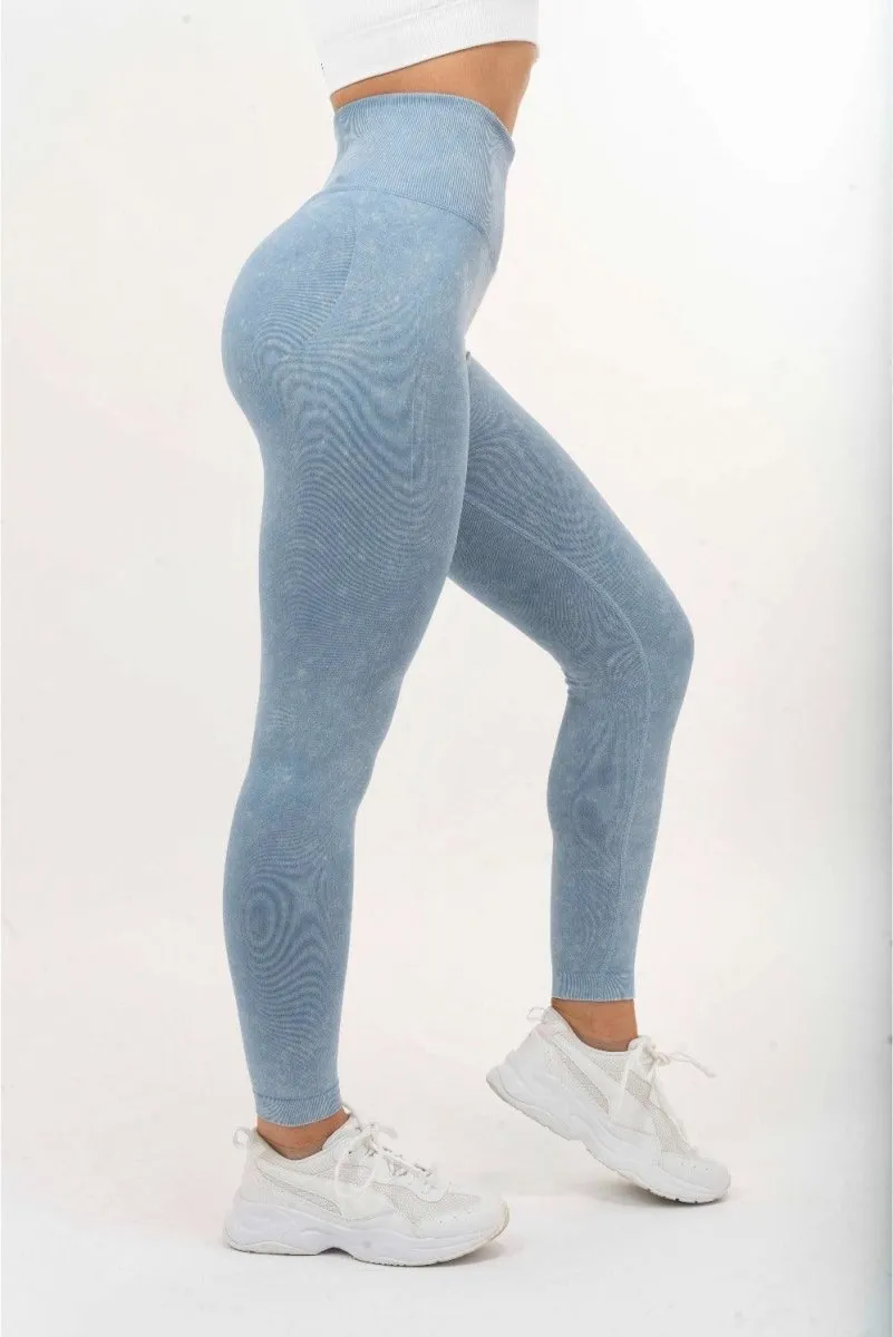 Scrunch Bum Leggings - Washed Blue