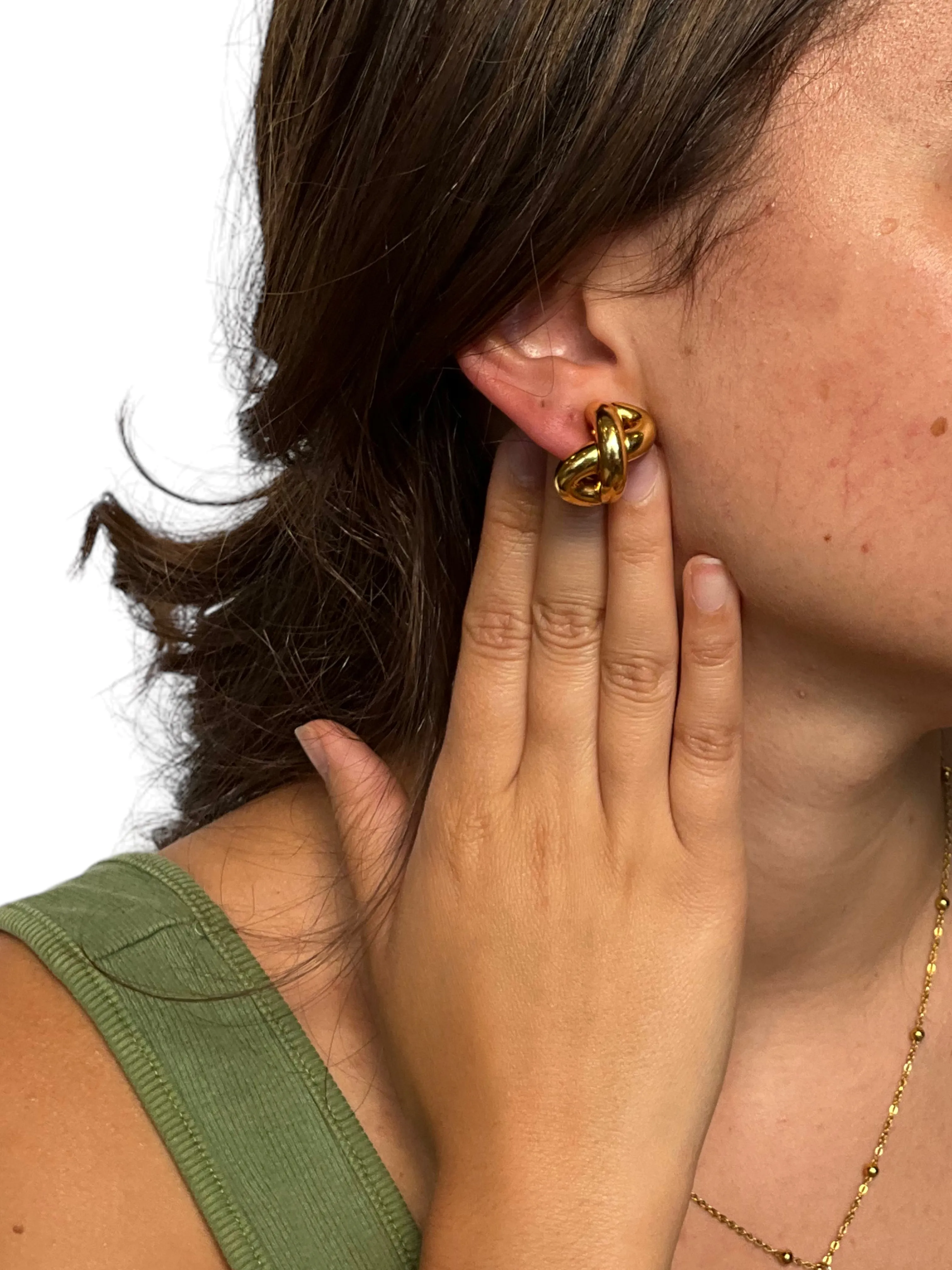 Seaman Schepps 18k Gold Crossover X Earrings