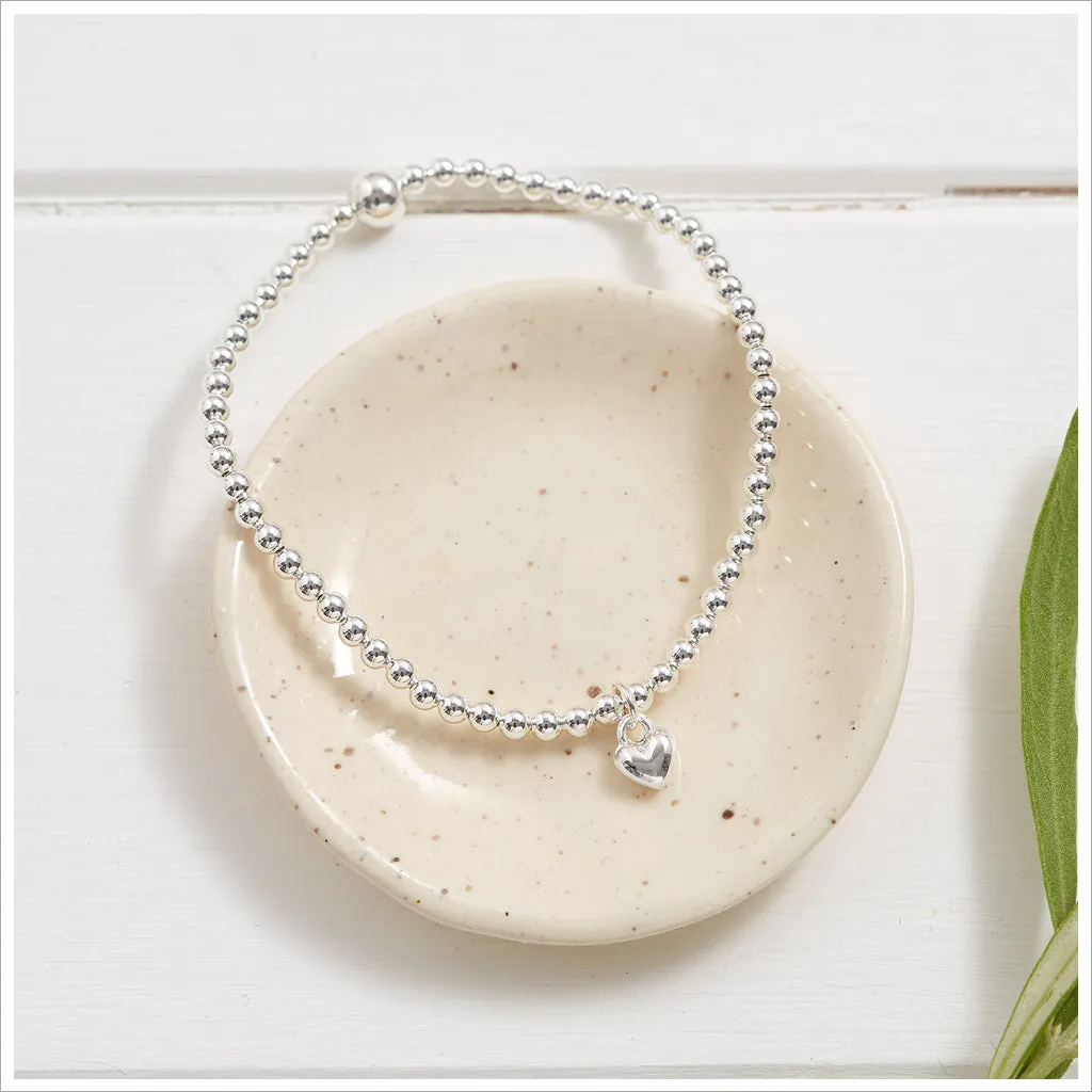 Silver Heart 'Memories' Bracelet Sympathy Gift with Bag & Card