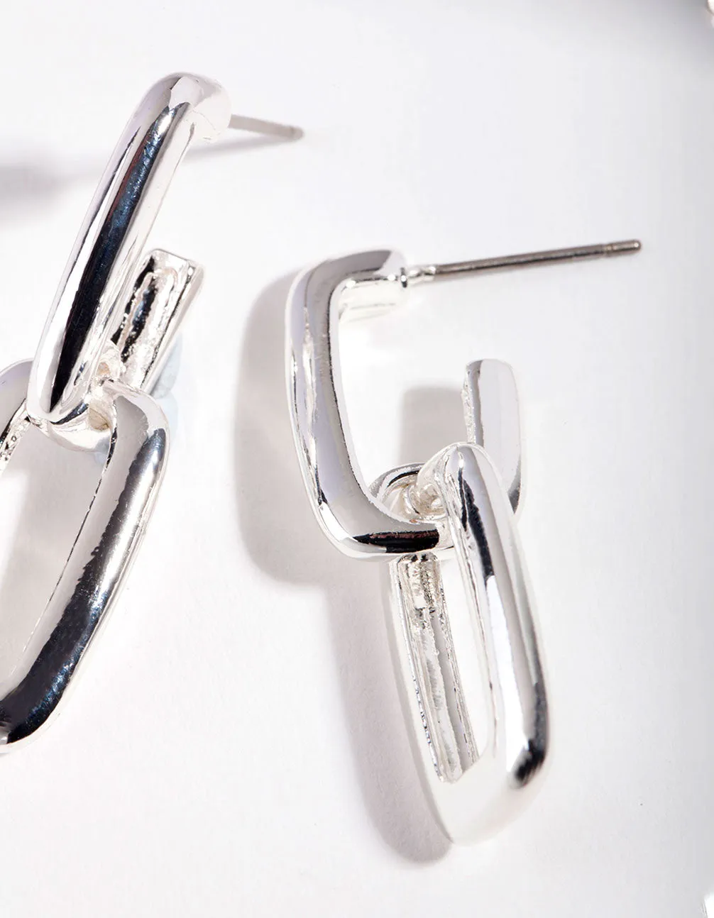 Silver Plated Chain Link Earrings
