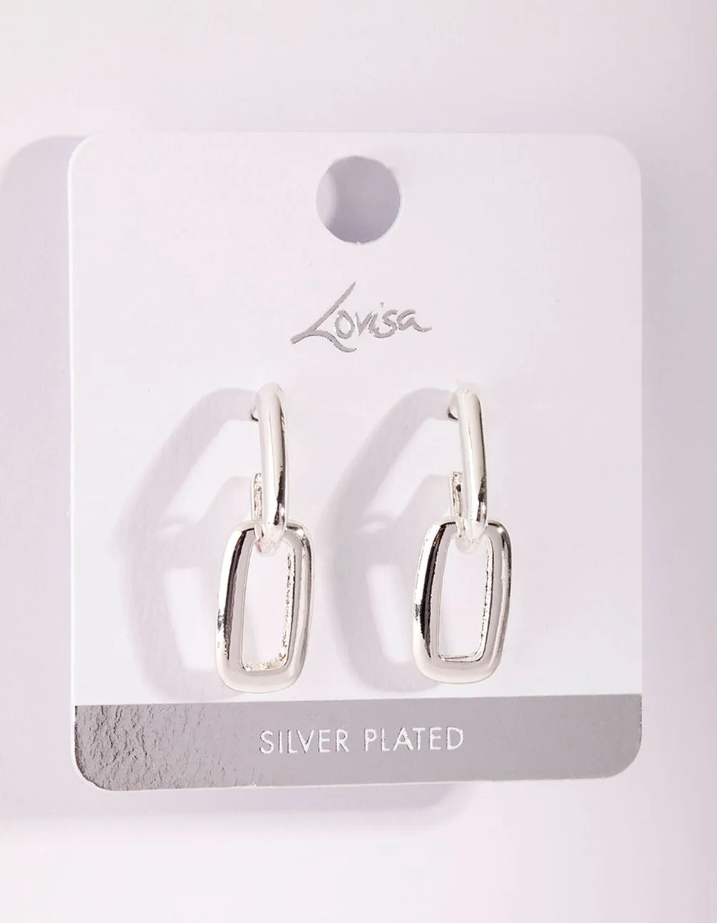 Silver Plated Chain Link Earrings