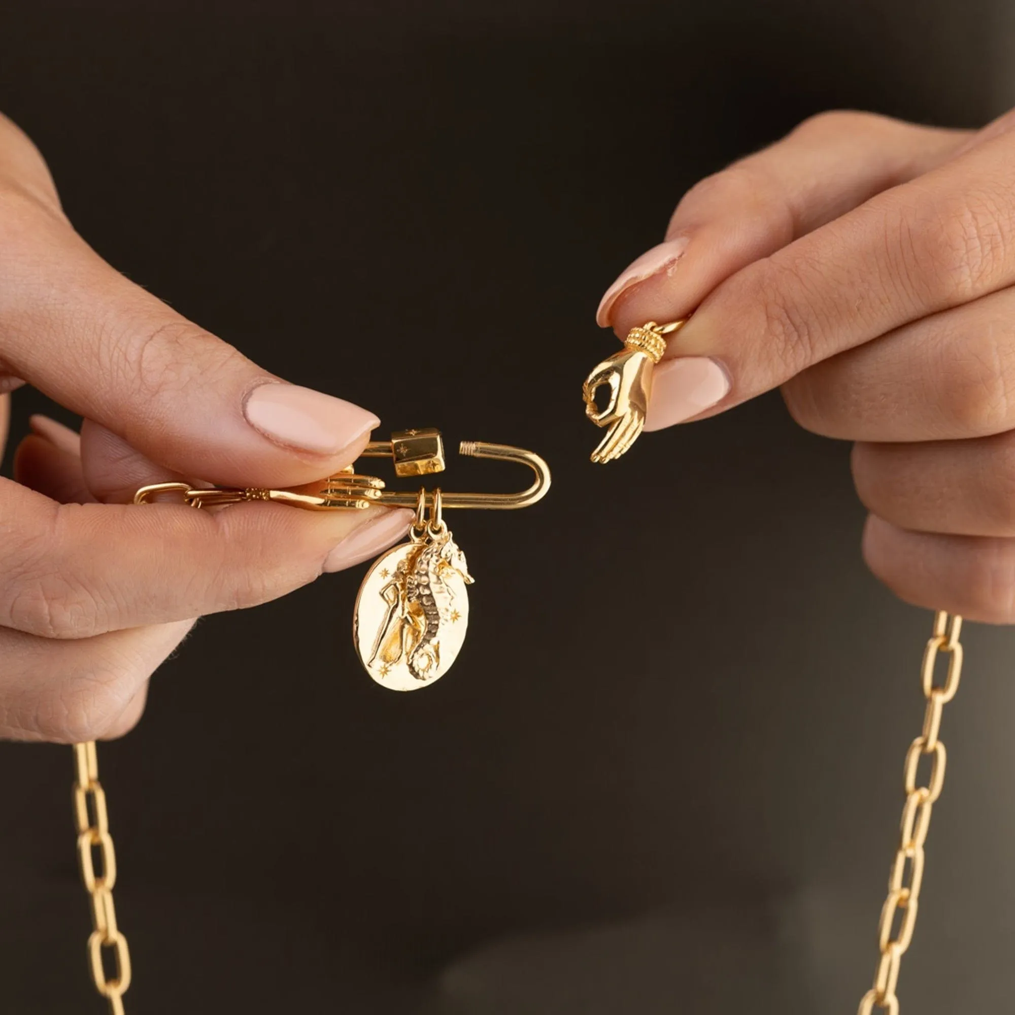 Silver Precious Hands Necklace