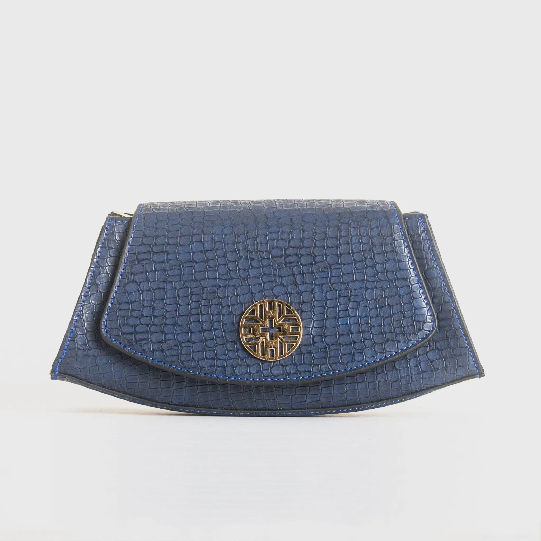 Snakeskin Pattern Flap Baguette Bag