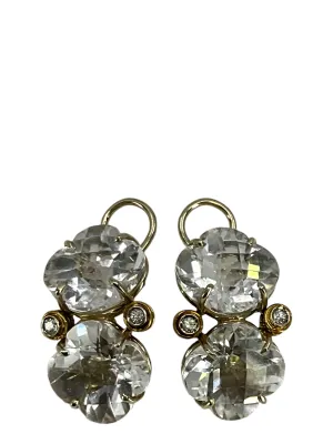 Sorab & Roshi Rock Crystal and Diamond Earrings NEW