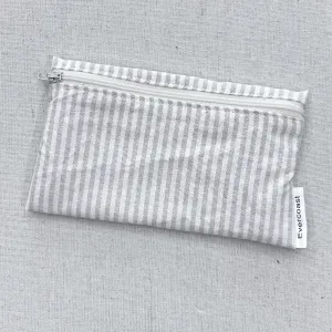 Striped Cream Linen Reusable Snack Bag