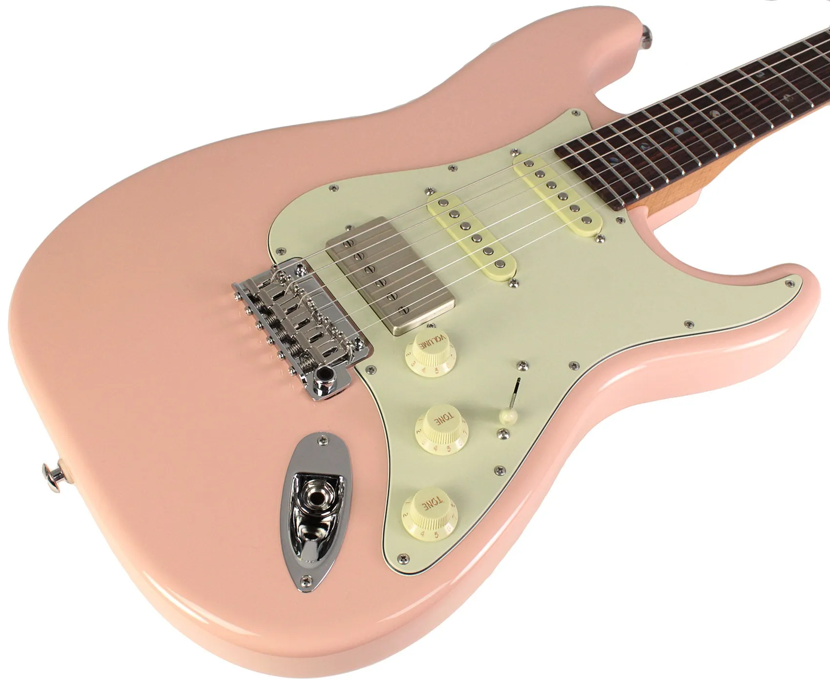 Suhr Select Classic S HSS Guitar, Roasted Neck, Shell Pink