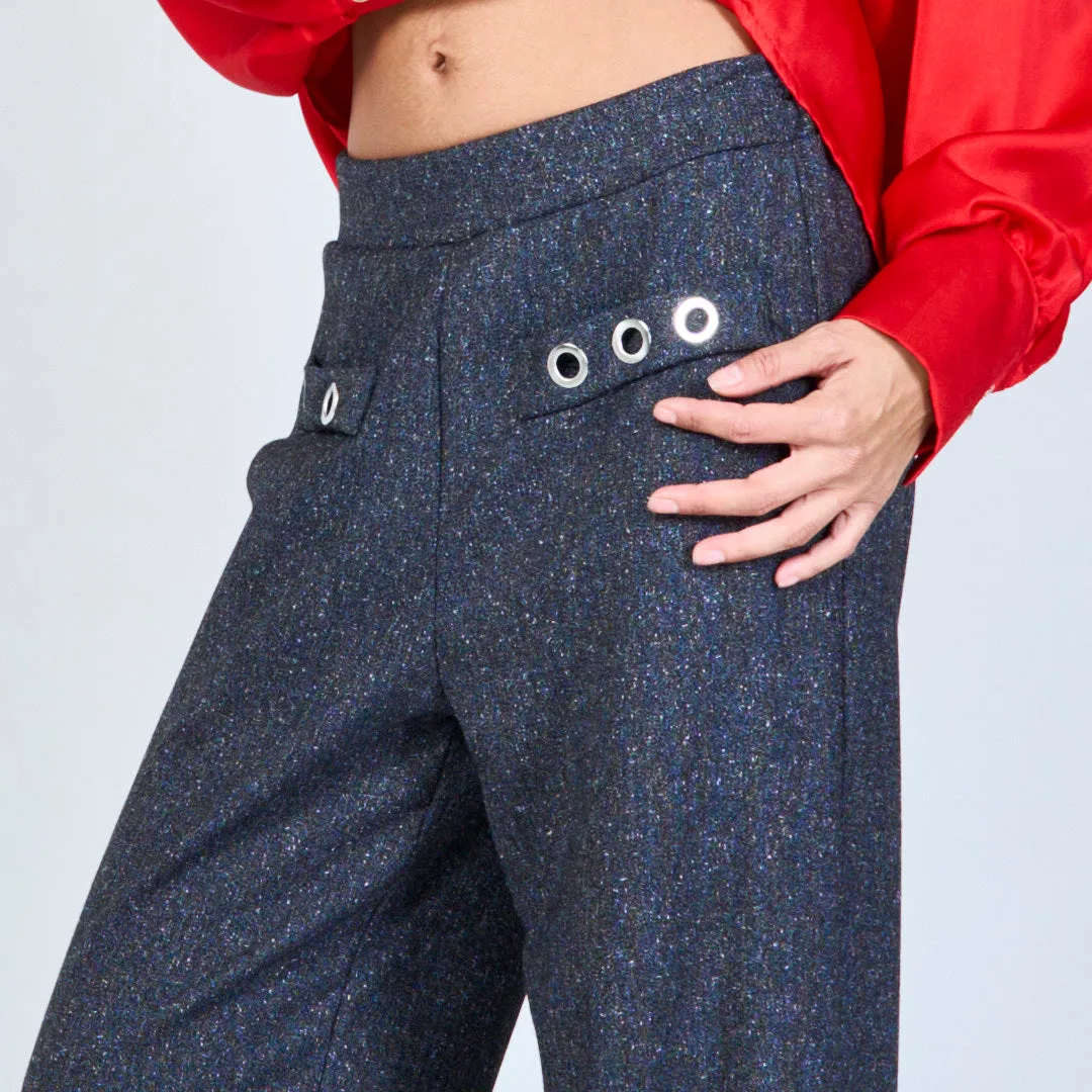 Tailored pants with eyelet details wholesale