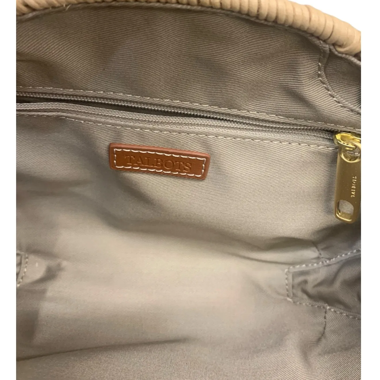 Talbots Wicker and Leather Clutch Crossbody  like New