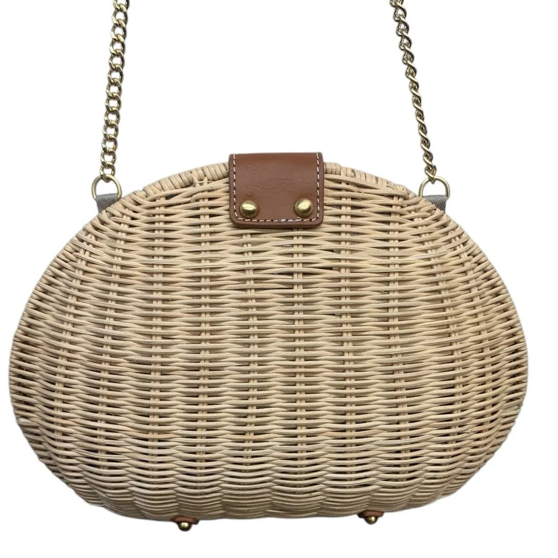 Talbots Wicker and Leather Clutch Crossbody  like New