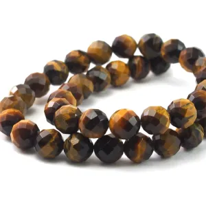 Tiger's Eye Faceted Rounds 10mm Strand