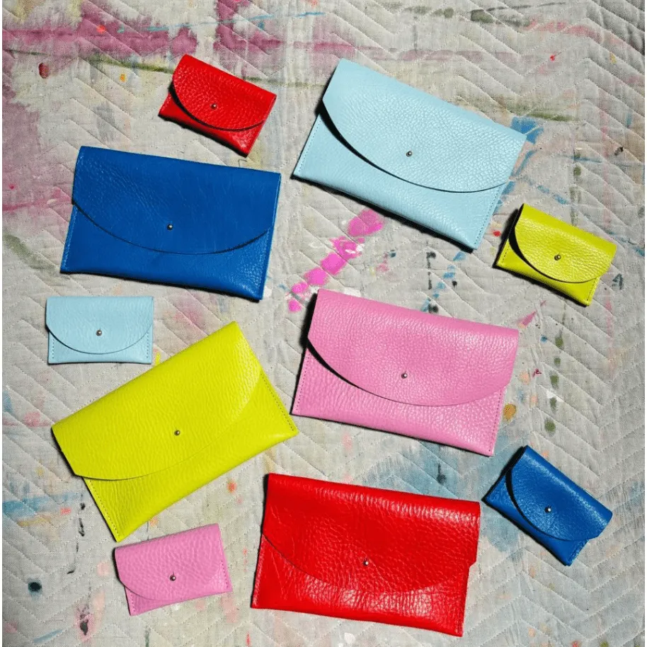 Tomato Leather Envelope Pouch