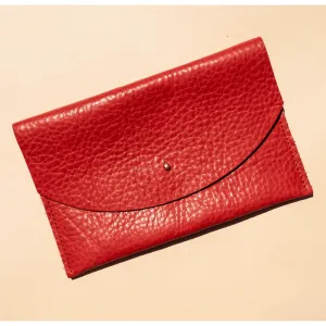 Tomato Leather Envelope Pouch