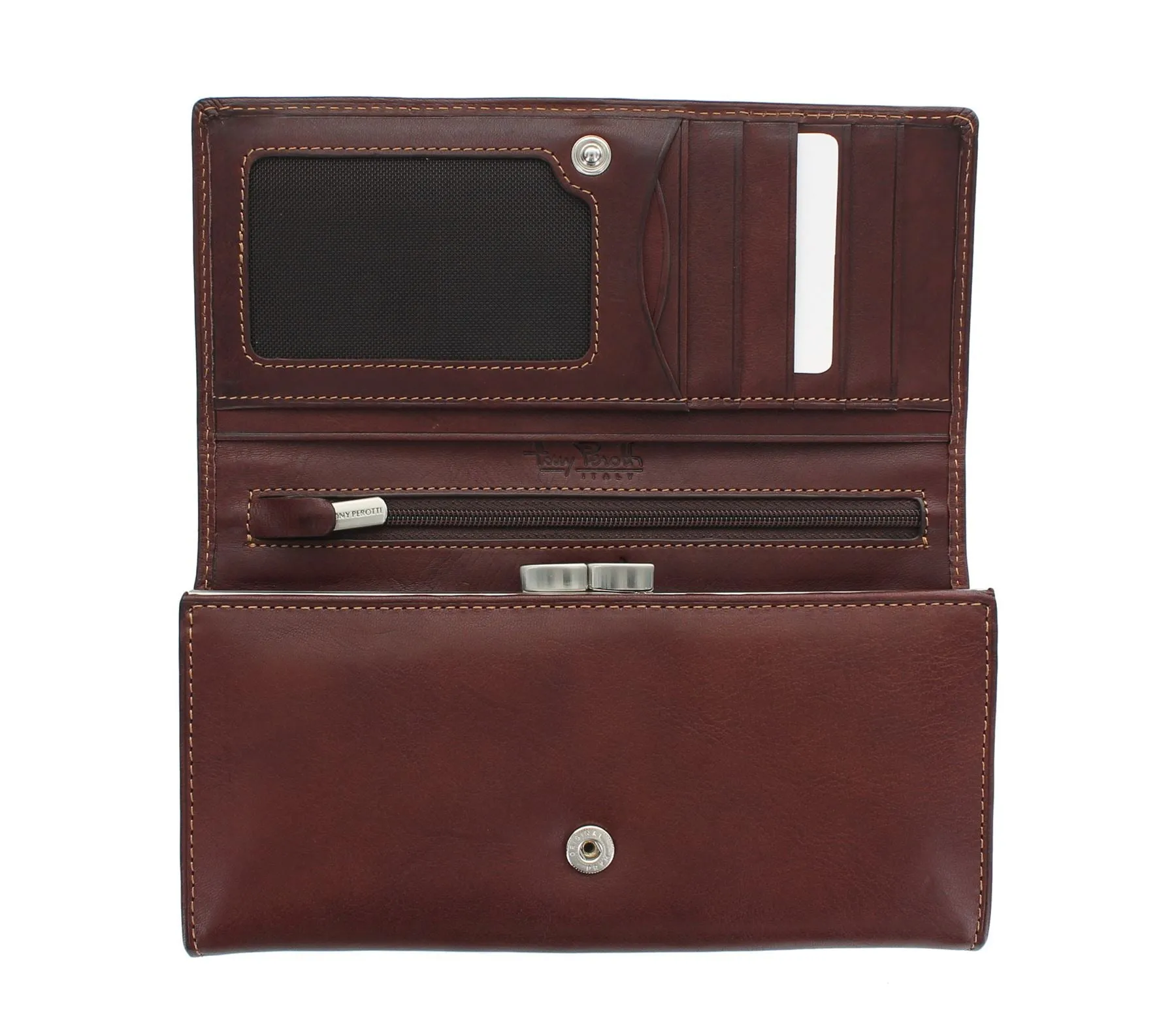 Tony Perotti Full Grain Leather Matinee Purse With Frame - RFID Protected 1010_1