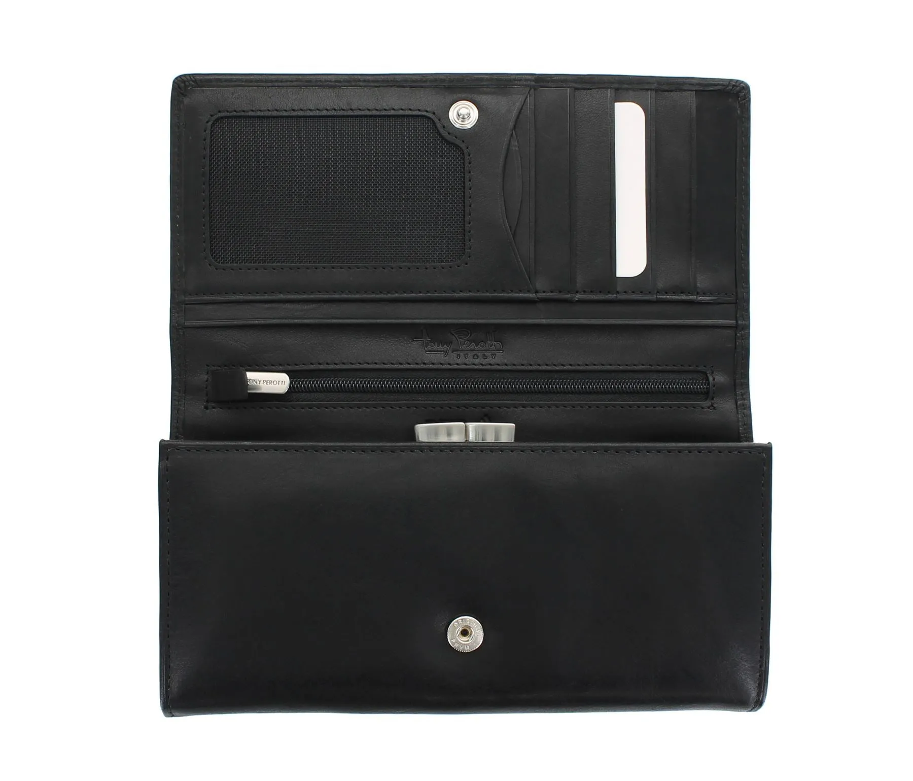Tony Perotti Full Grain Leather Matinee Purse With Frame - RFID Protected 1010_1