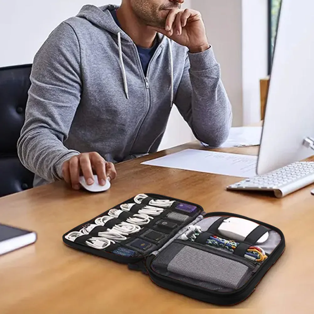 Travel Cable Organizer Data Cable Bag Electronics Accessories Storage Bag Black