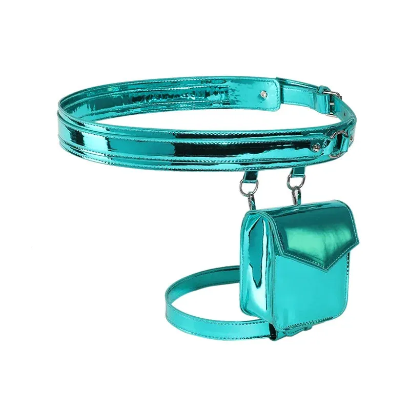 Trendy Metallic Color Leg Belt Purse