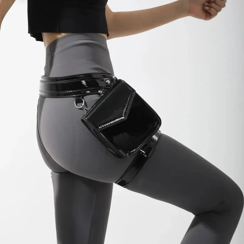 Trendy Metallic Color Leg Belt Purse