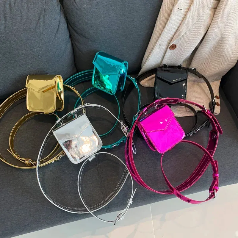 Trendy Metallic Color Leg Belt Purse