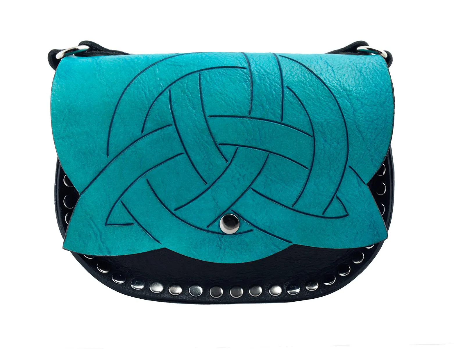 Trinity Knot on flap cross body bag