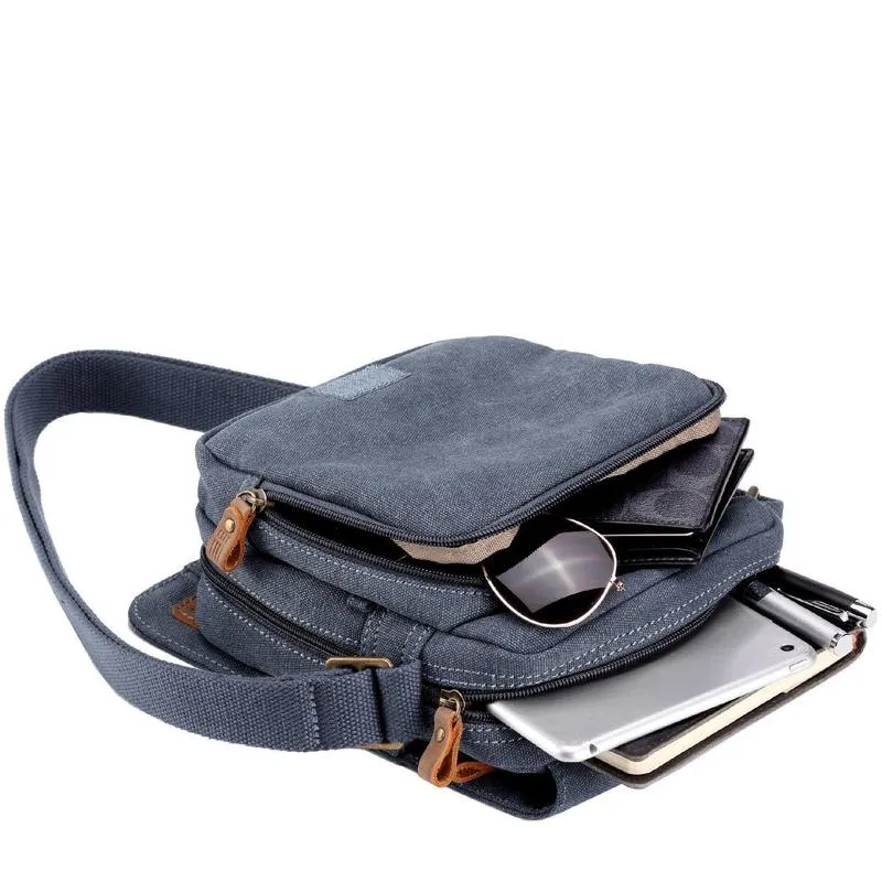 Troop London TRP0220 Classic Across Body Bag in Blue