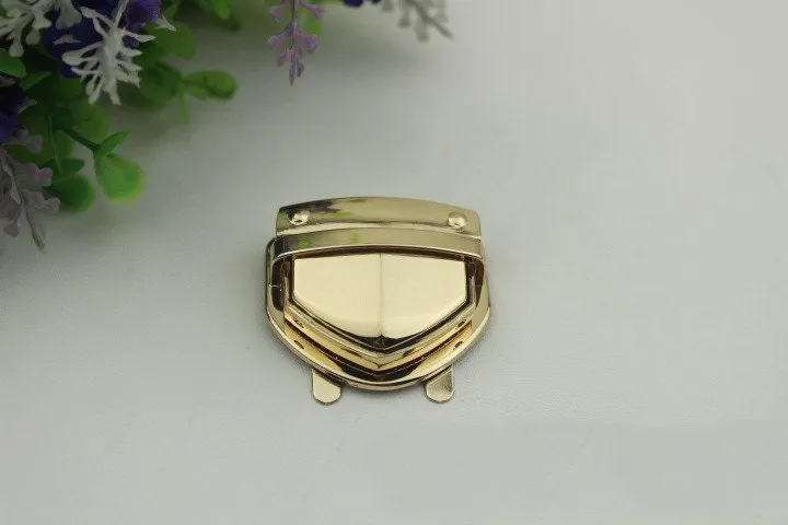 Tuck Thumb Lock 35mm 1 3/8" Purse Charm Organizer Luggage Hardware Antique Gold Lock And Key Closure Small Bag Clutch Metal Accessories