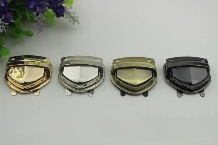 Tuck Thumb Lock 35mm 1 3/8" Purse Charm Organizer Luggage Hardware Antique Gold Lock And Key Closure Small Bag Clutch Metal Accessories