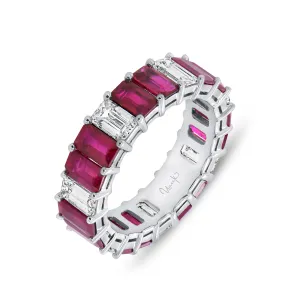 Uneek 1-Row Ring-Color 18K White Gold ETEC2RUD