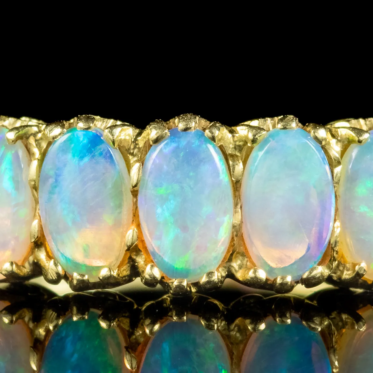 Victorian Style Five Stone Opal Ring 1.25ct Of Opal