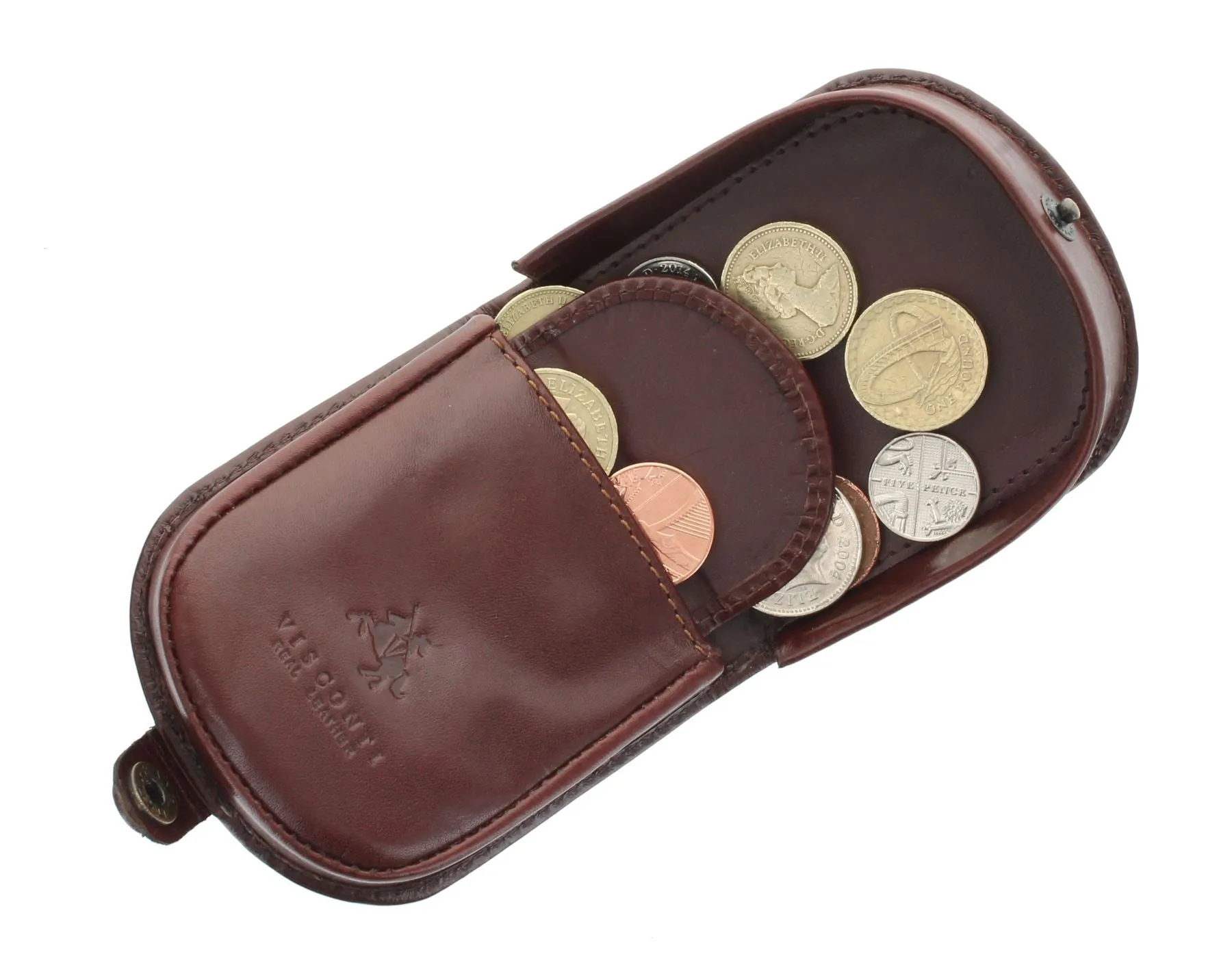 Visconti MONZA Collection Vegetable Tanned Leather Tray Coin Purse TRY5