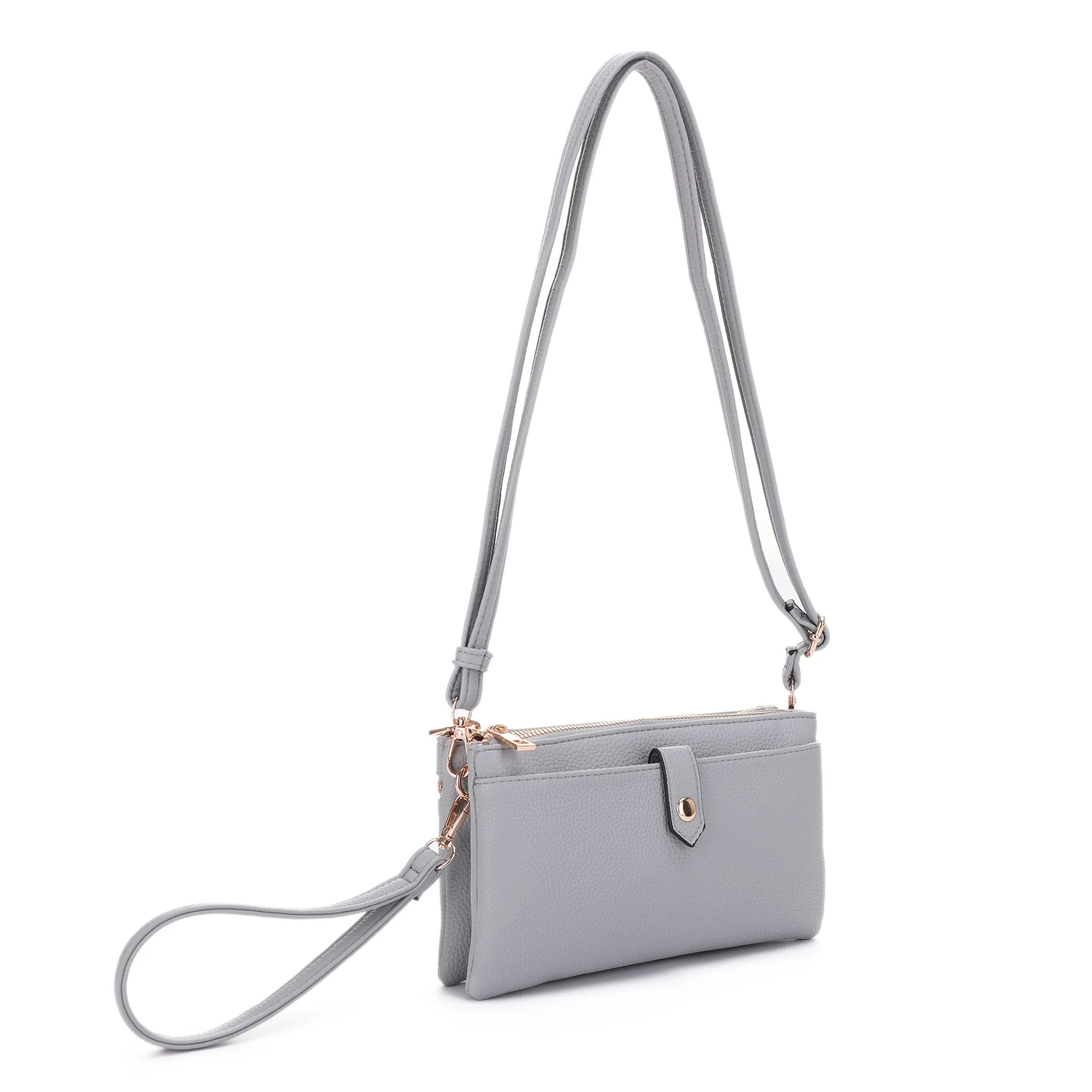 Walker Multicompartment Double Zipper Crossbody