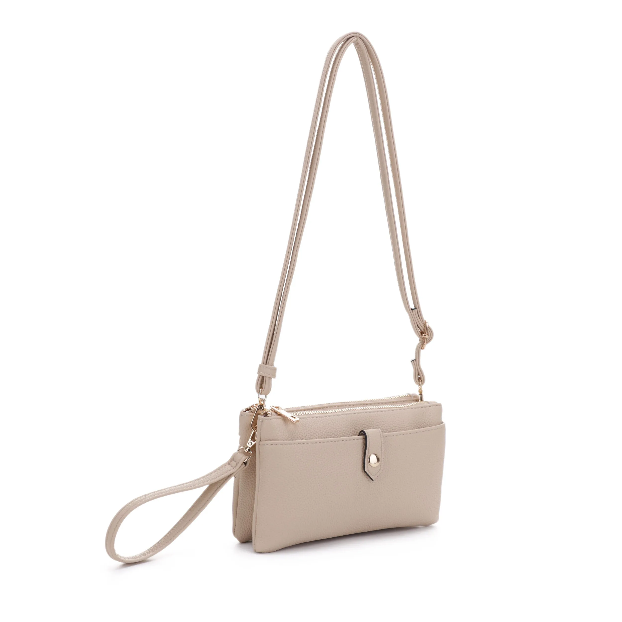 Walker Multicompartment Double Zipper Crossbody