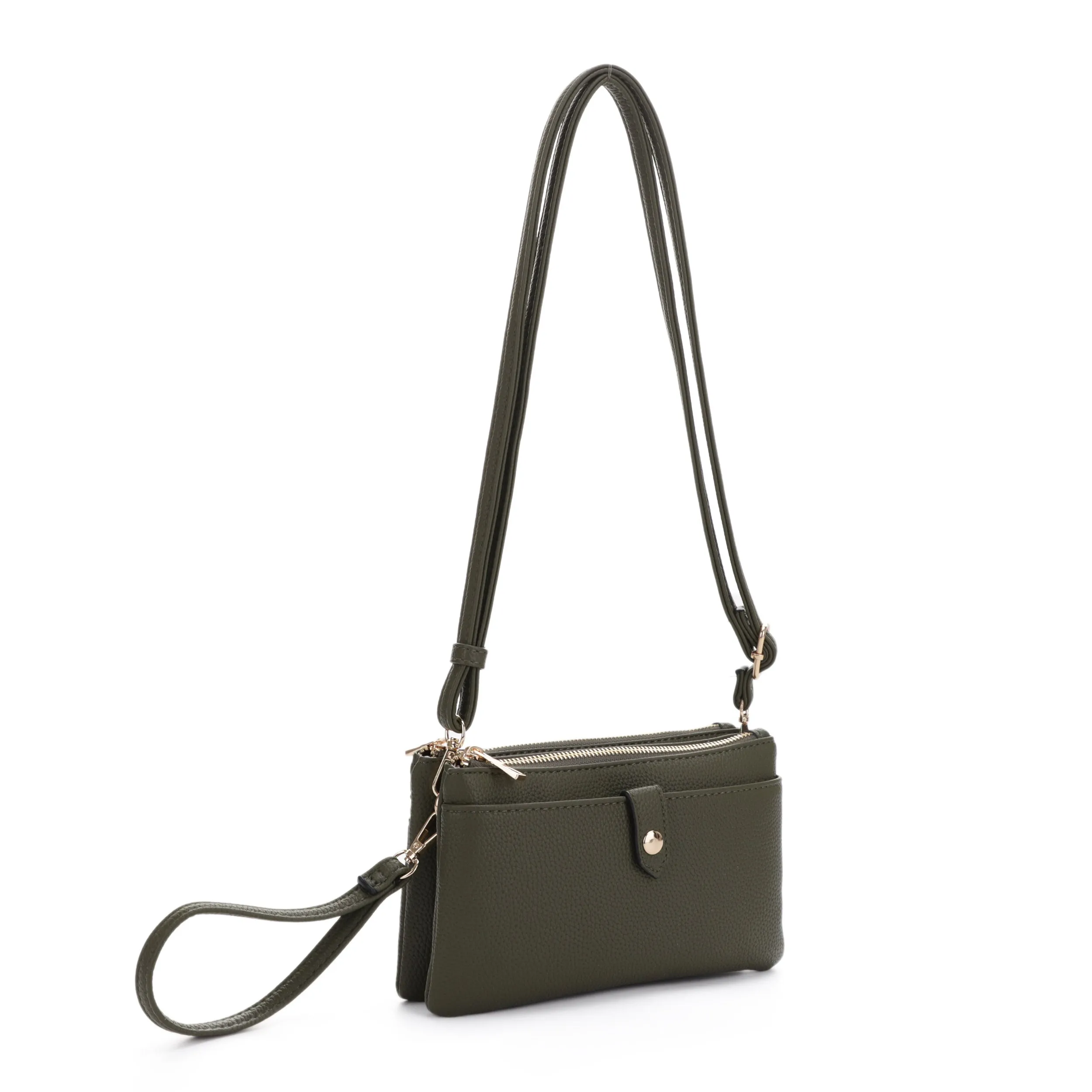 Walker Multicompartment Double Zipper Crossbody