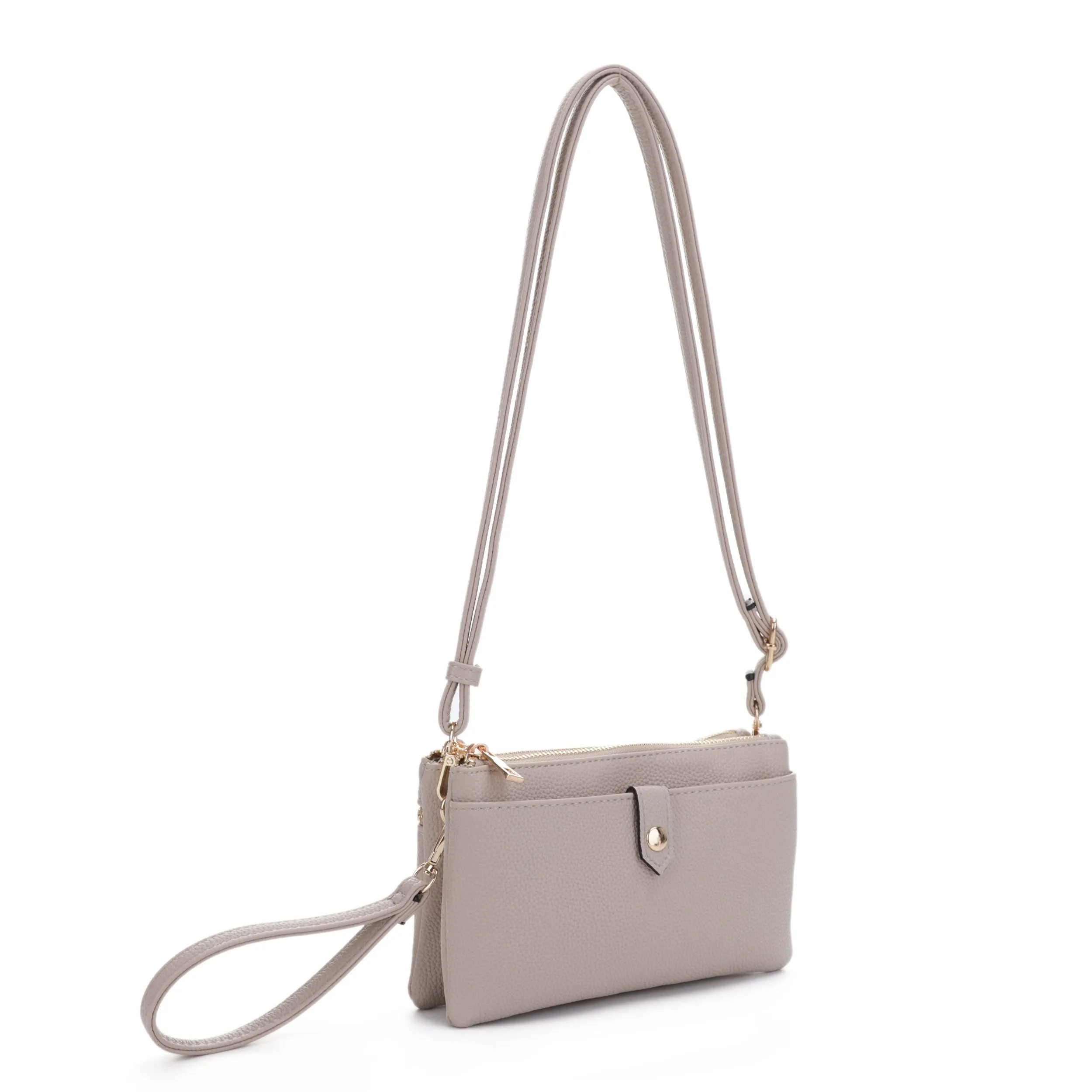 Walker Multicompartment Double Zipper Crossbody