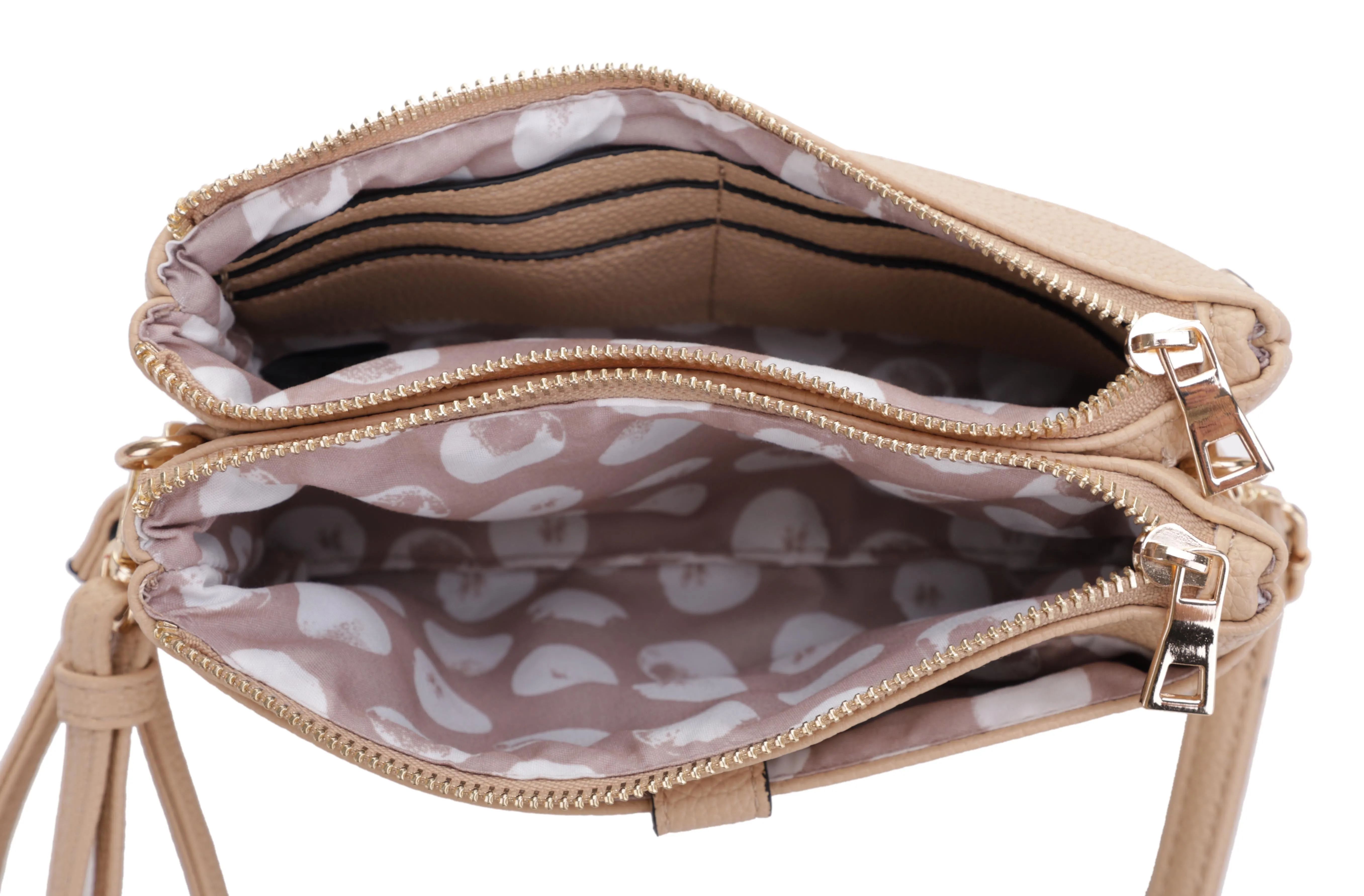 Walker Multicompartment Double Zipper Crossbody