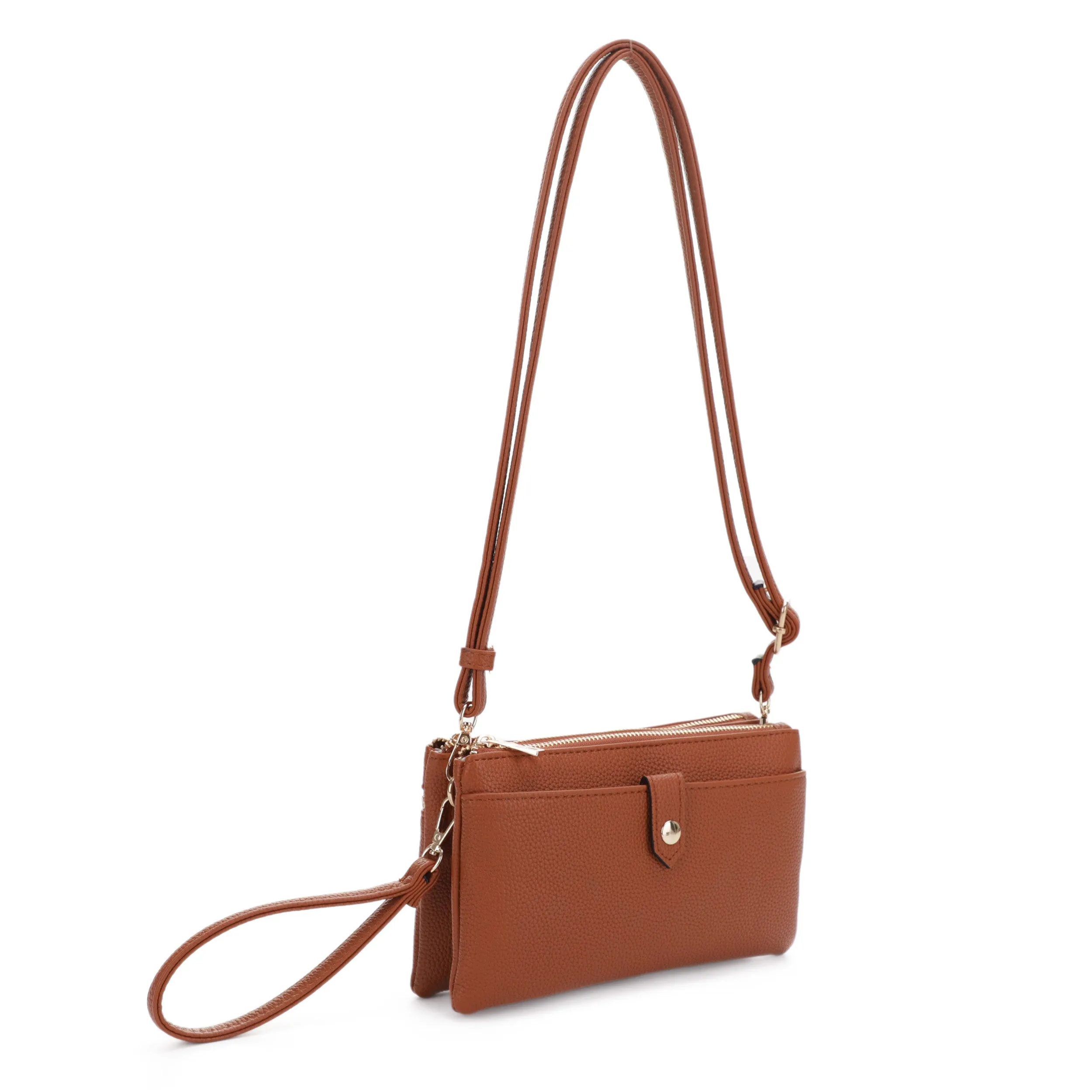 Walker Multicompartment Double Zipper Crossbody