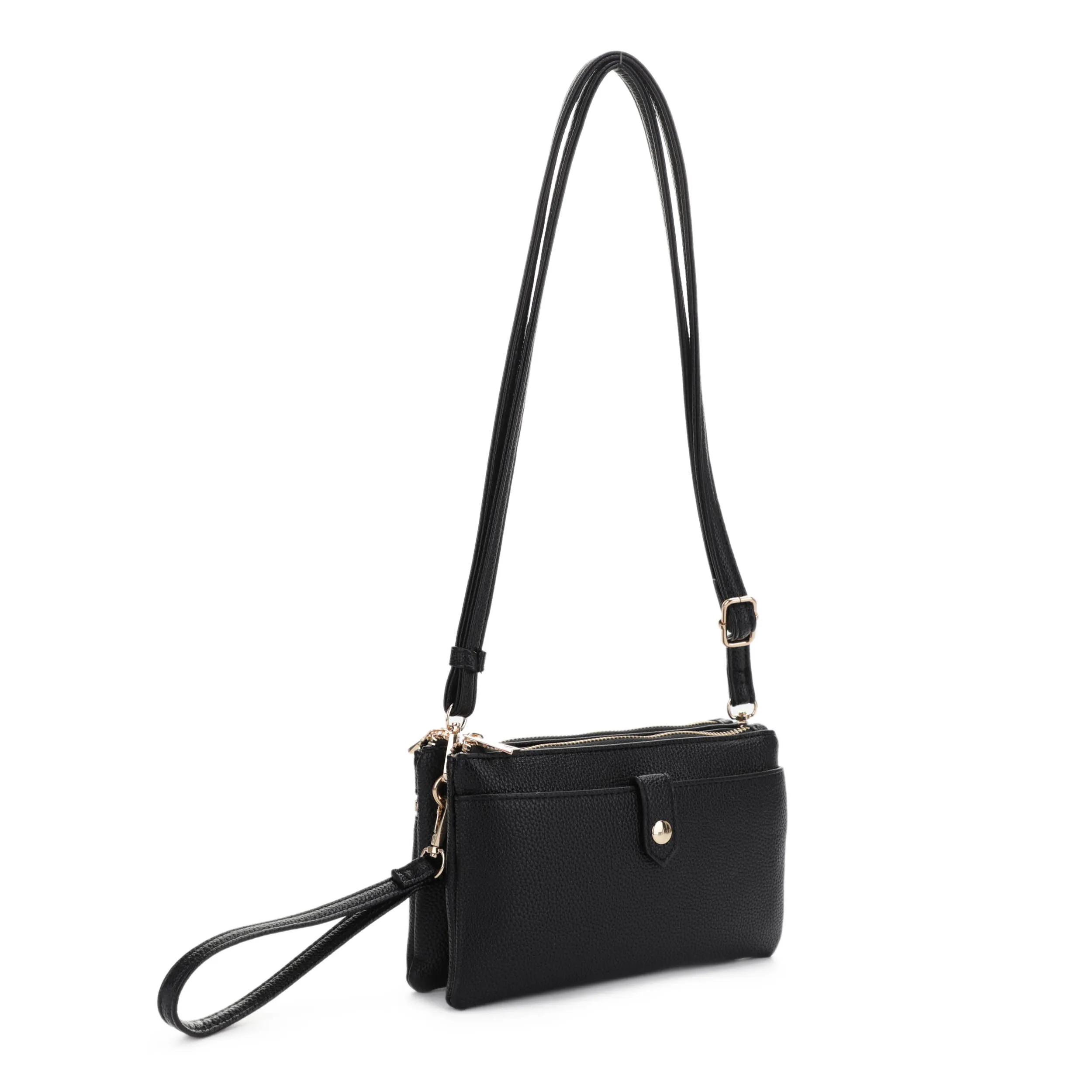 Walker Multicompartment Double Zipper Crossbody