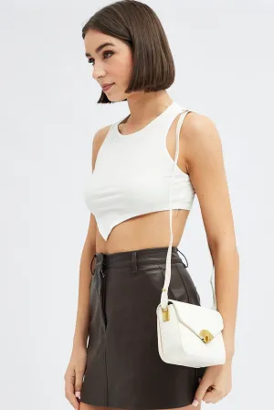 White Flap Shoulder Bag