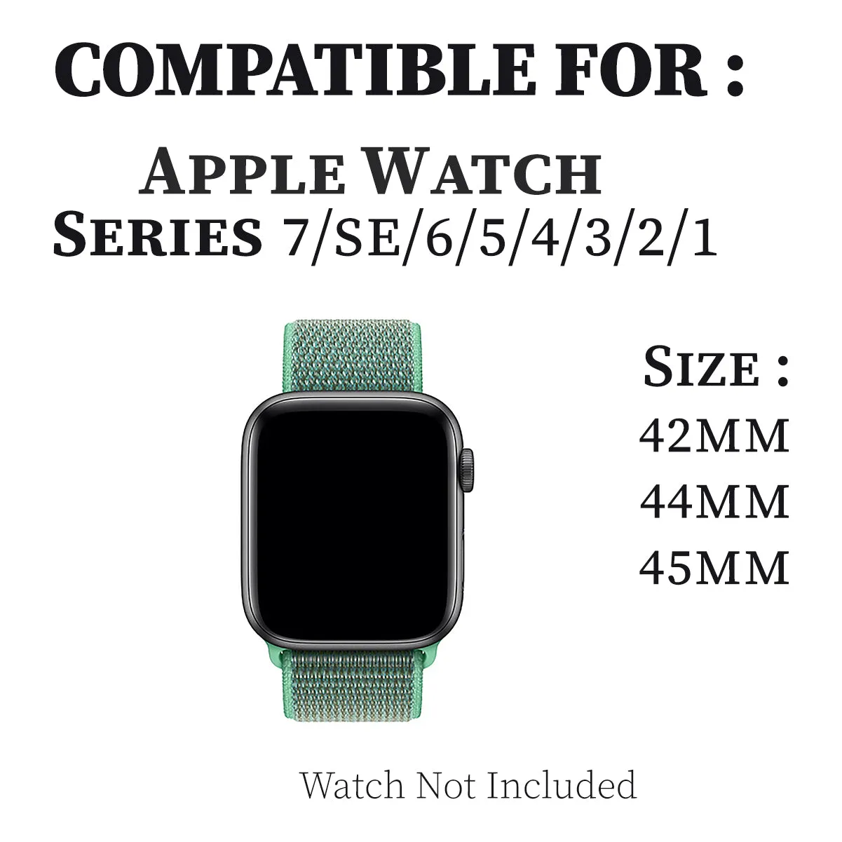 Woven Nylon Strap For Apple Watch-Spearmint(42/44/45/49mm)