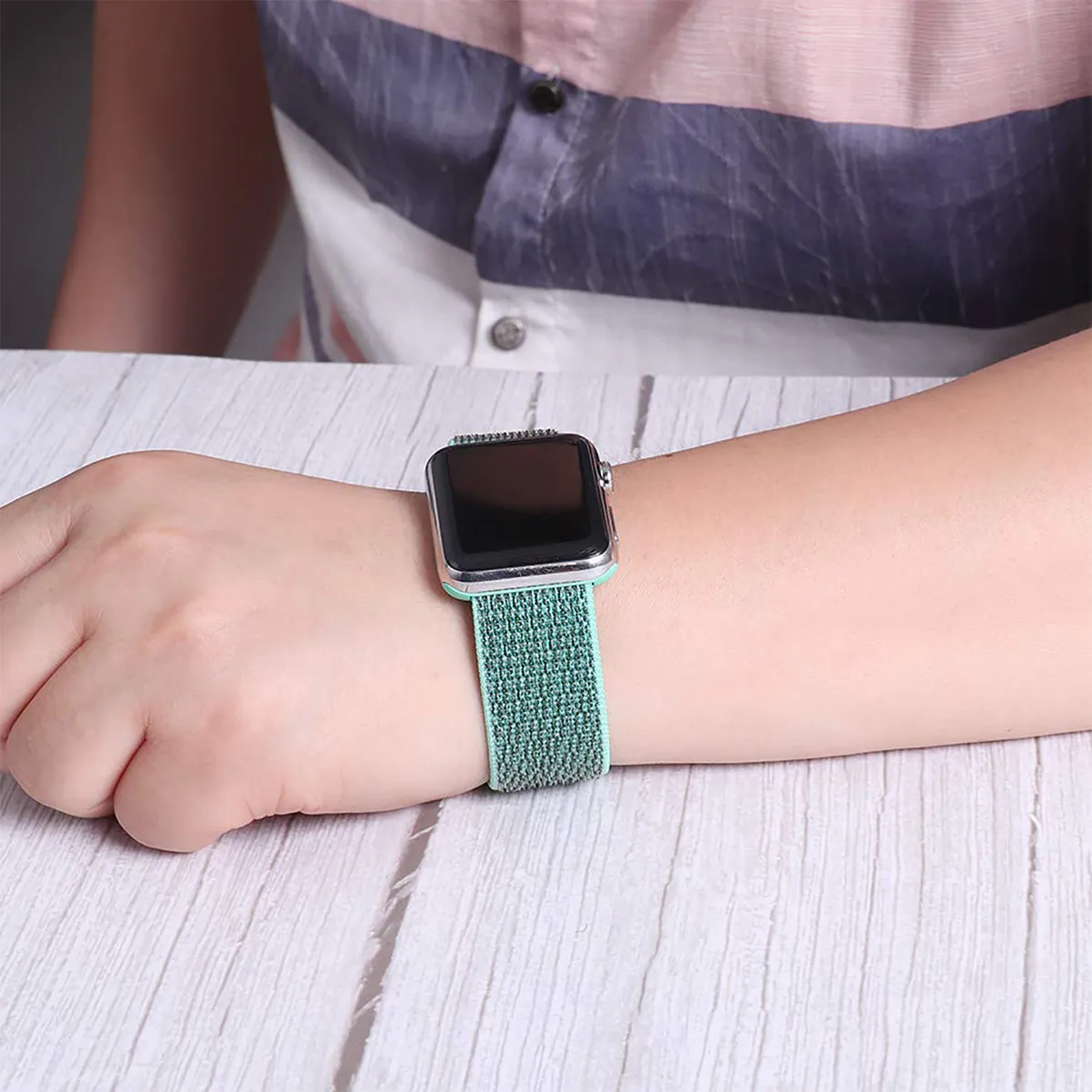 Woven Nylon Strap For Apple Watch-Spearmint(42/44/45/49mm)