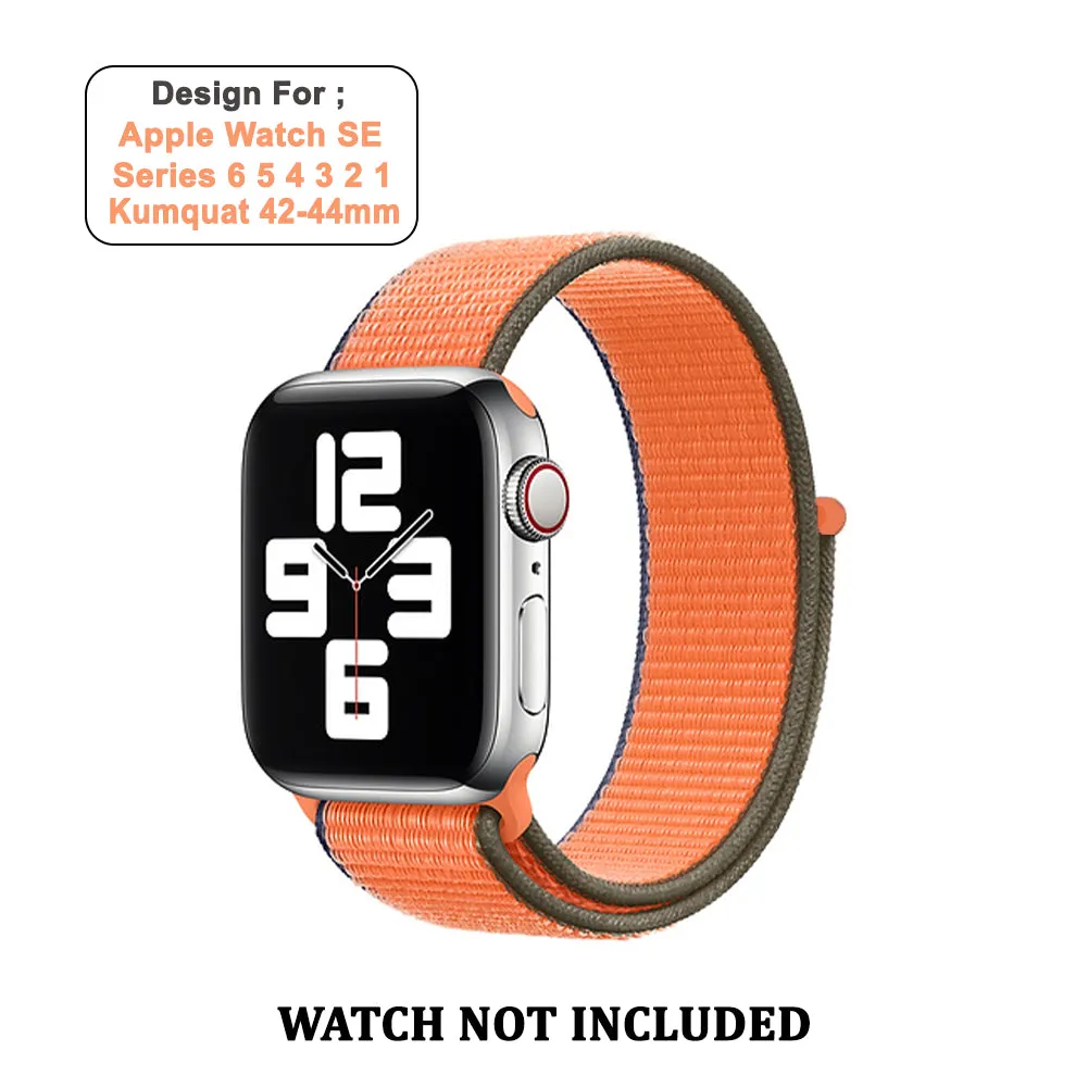 Woven Nylon Straps For Apple Watch-42/44/45/49mm New 2020 Edition(Kumquat)