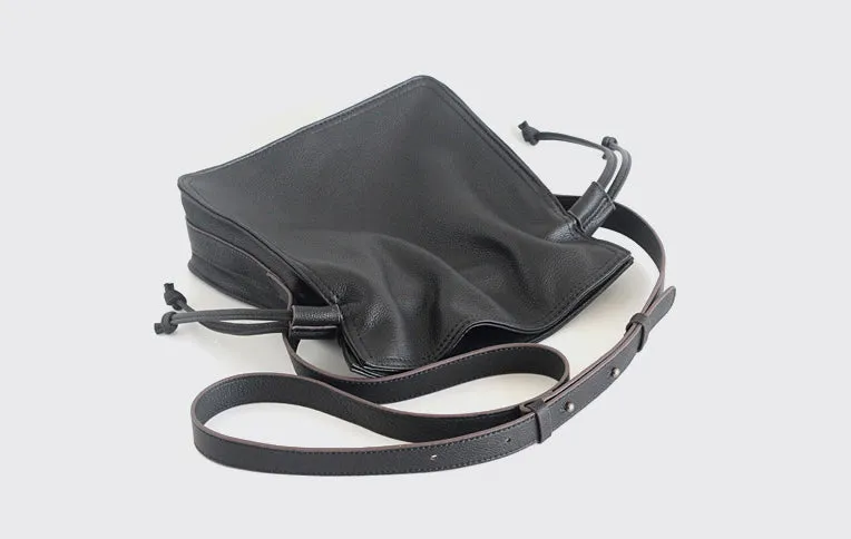 YAAGLE Female Real Leather Drawstring Bucket Shoulder Bag YGG21868